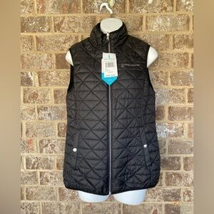 Free country black quilted fur reversible vest Size Small New With Tags